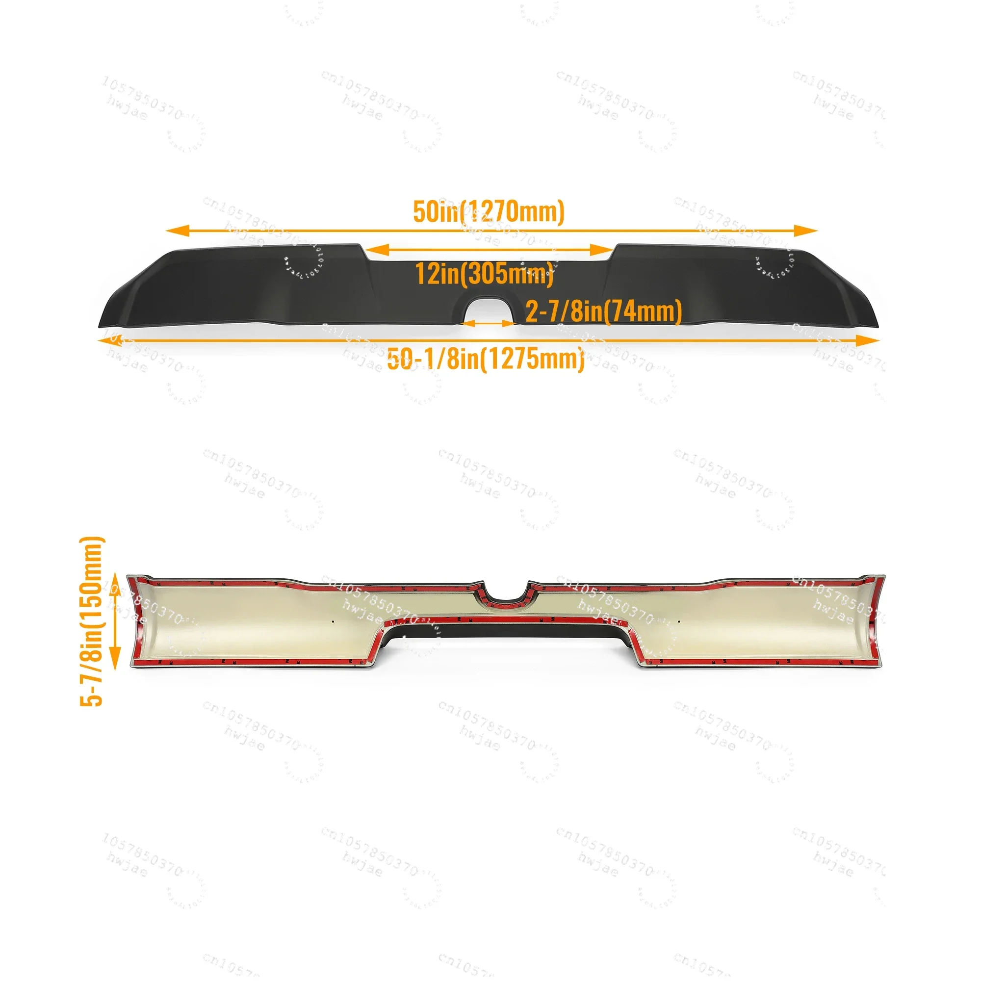 Cab Spoiler Roof Top Wing,for Dodge RAM1500 2019-2024,Crew Cab Pickup Truck Roof Spoiler,Compatible WithVehicle Accessories