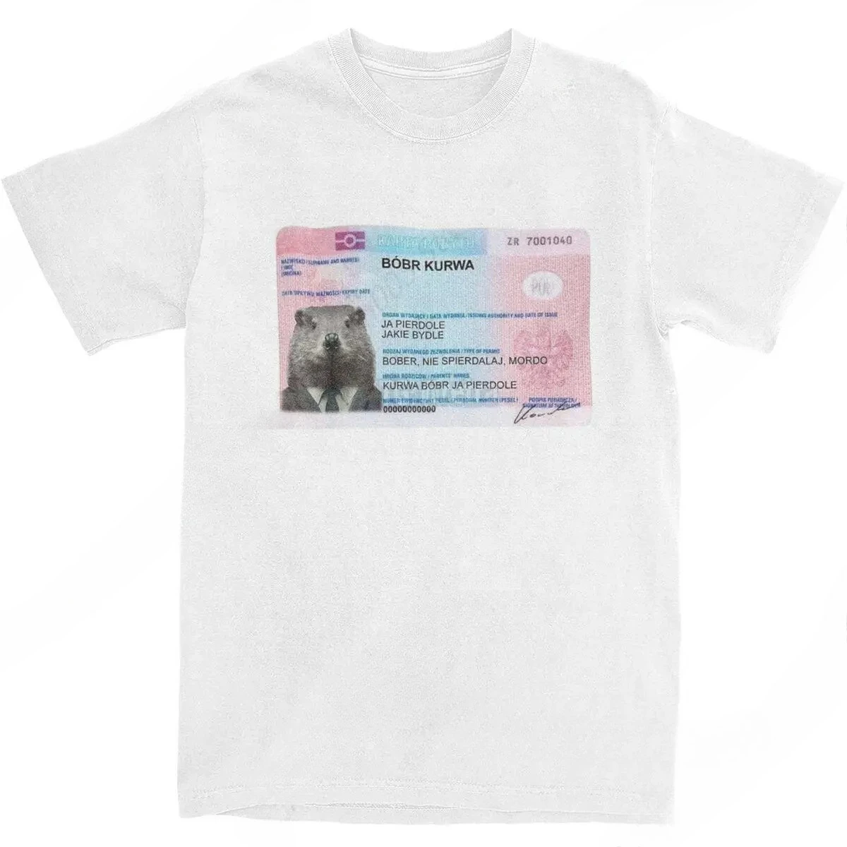 Bobr Kuwa，Bober Beave， Animal print round neck. Summer streetwear pattern men's and women's T-shirt personality Y2K