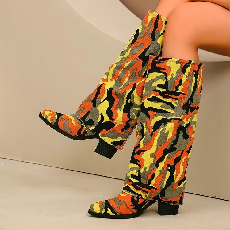 Spring and Autumn Trend Elegant Sleeve Slim Fashion Boots Women's 2026 New Leisure Decals Decorate High-heeled High Boots