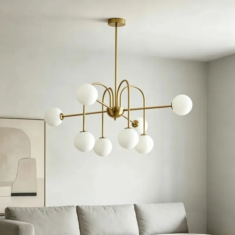 Nordic Magic Bean Molecular Glass Chandelier Living Dining Room Home Decor Lighting Postmodern Designer Bedroom Pendent Lamp