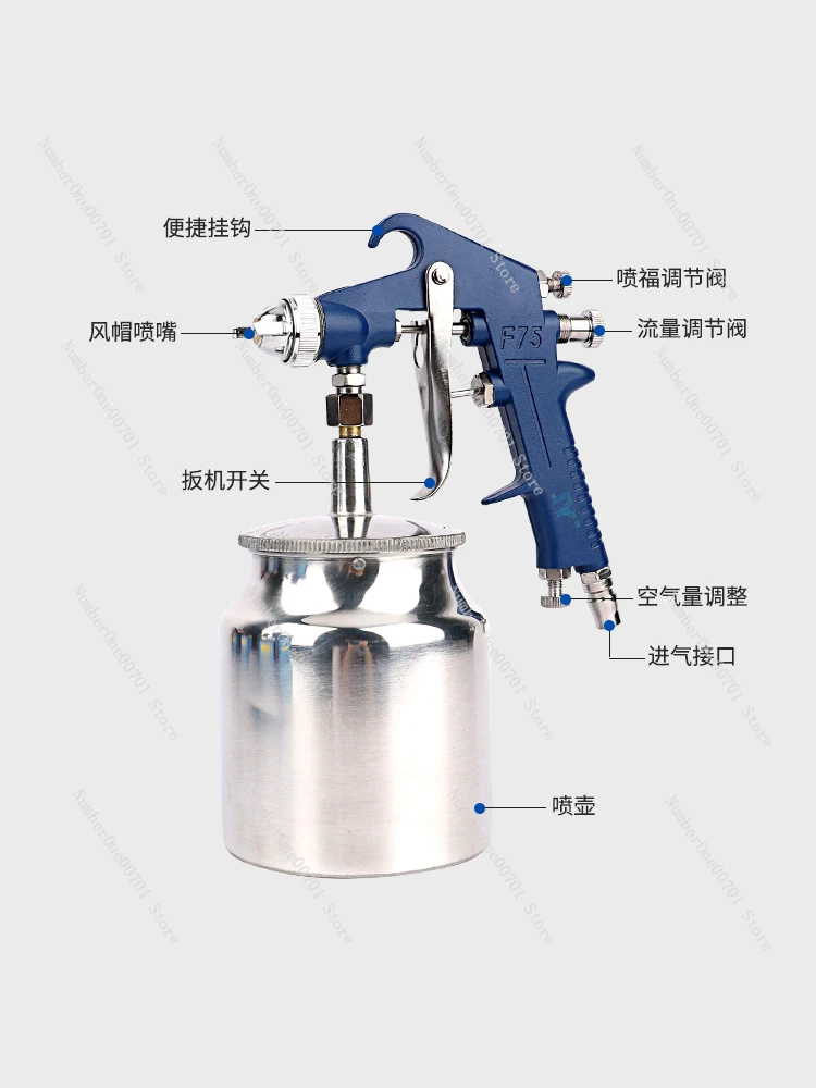 W-71 Pneumatic Paint Spray Gun Paint Water-Based High-Intensity Atomizer Paint Spraying Gun F75 Car Furniture Wall K-3 Spray Gun