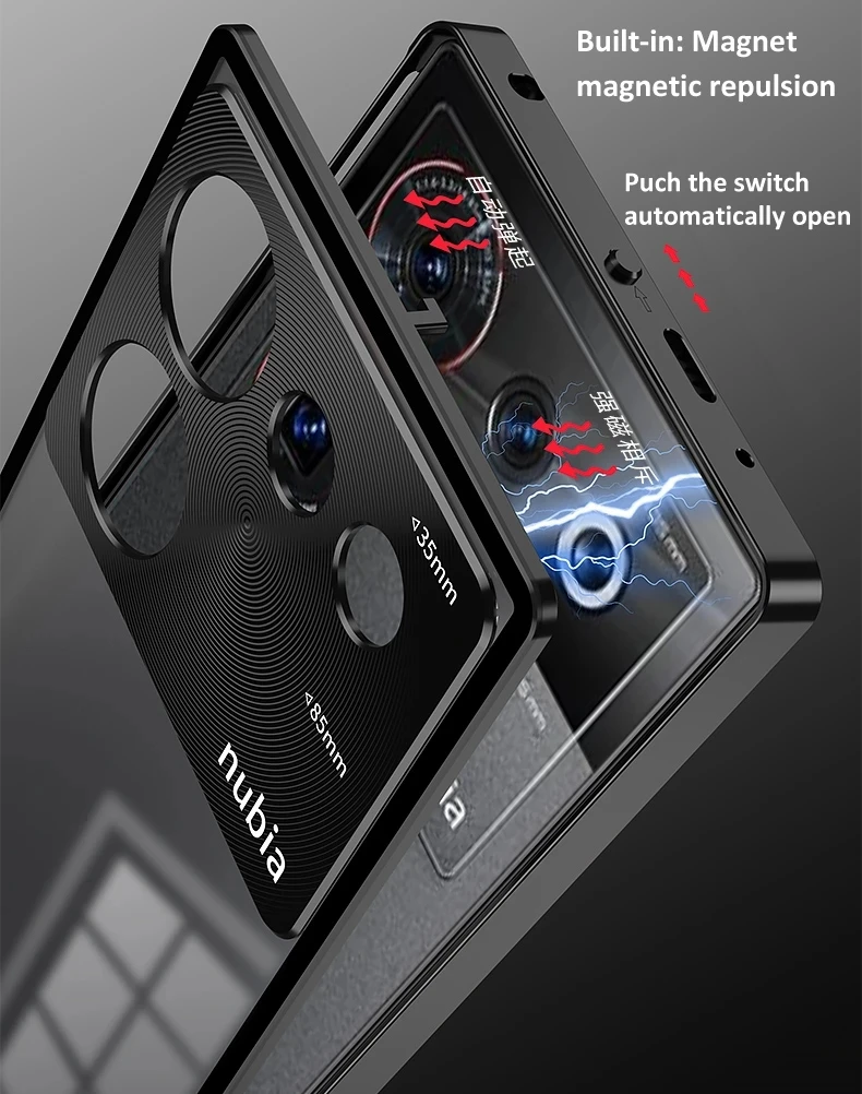 Aluminium Alloy Metal Frame Bumper for ZTE Nubia Z50 Ultra 5G NX712J Case Matte Acrylic Back Cover Camera Lens Protector Case