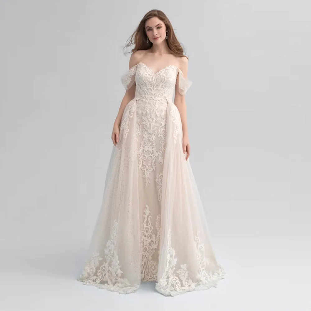 Customized Modern Off the Shoulder Wedding Dresses For Woman Bride Lace Appliques Vestidos De Casamento Personalized 2025