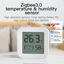 Tuya-zigbee 3.0電子温度および湿度計センサー、屋内湿度計、家庭用、センサーゲージ用の気象ステーション