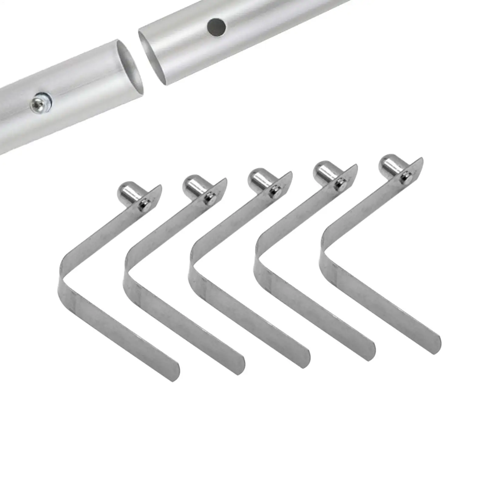 Push Button Spring Clip 5 Pieces V-Shape Button Clamp Spring Ski Pole Clips For Camping Kayak Tent Outdoor Canopy Awning Boat