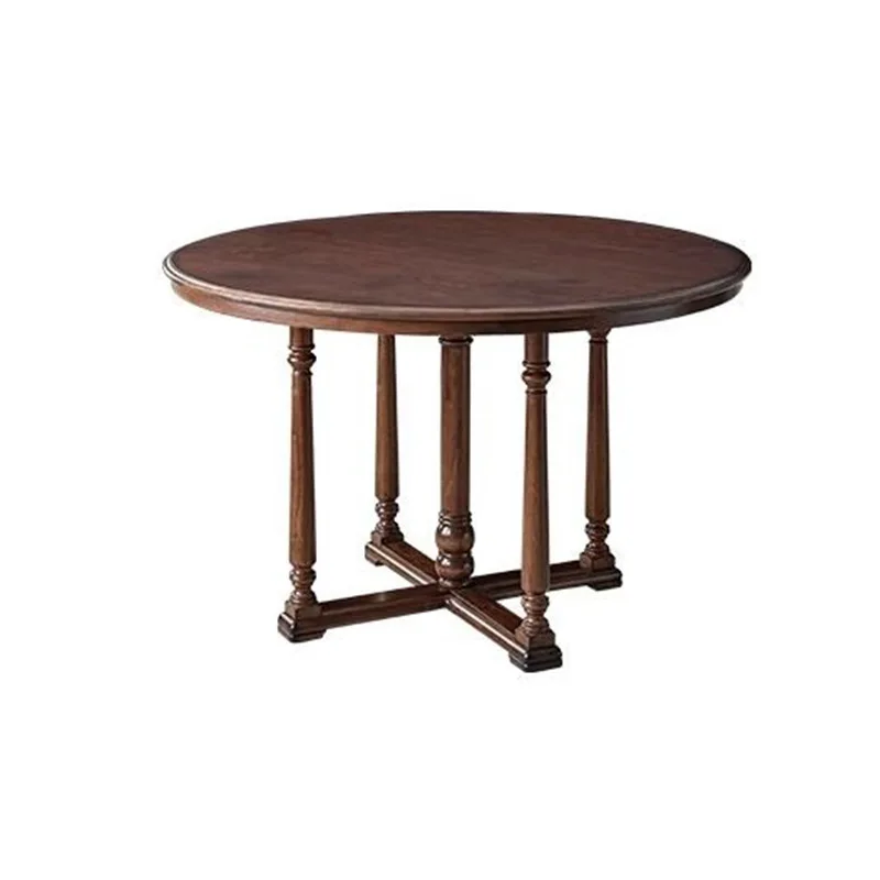 

American country solid wood dining and chairs household French retro round living room dining furniture