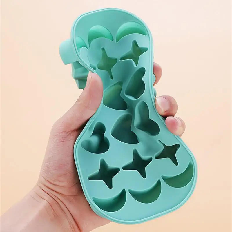 Cute Easy Demoulding With Cover Silica Gel Multiple Colour Raised Boss Mold Grid Design Ice Tray Easy To Get Ice Household