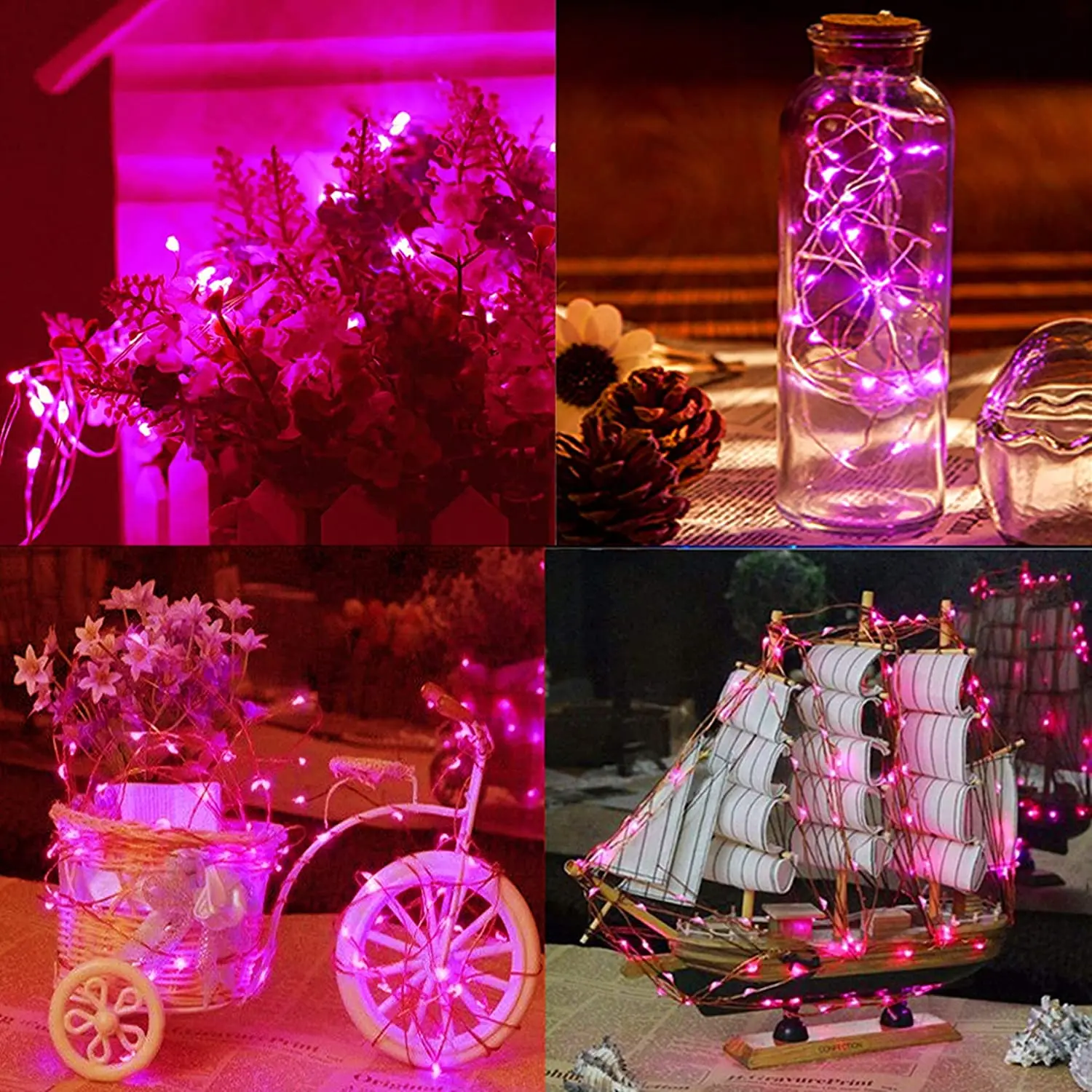 2/5/10M Led Koperdraad Sprookjesachtige Lichtjes Batterij Aangedreven Led String Lights Feest Bruiloft Indoor Kerstversiering Slinger Verlichting