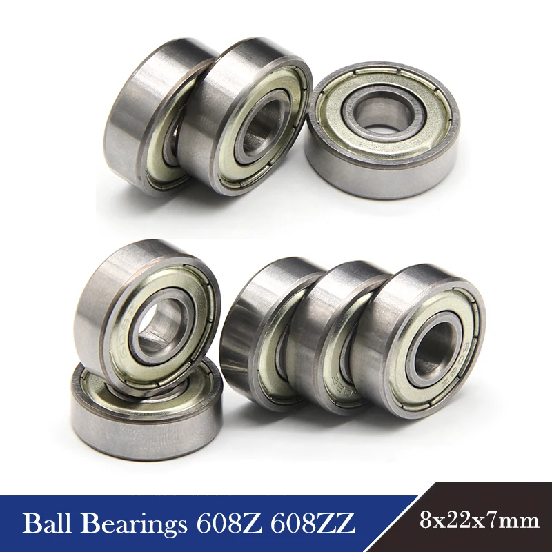 

Ball Bearings 608Z 608ZZ ABEC-7 Deep Groove 8x22x7mm Mini Ball Bearing Carbon Steel for Skateboard Scooter 3D Printer Parts