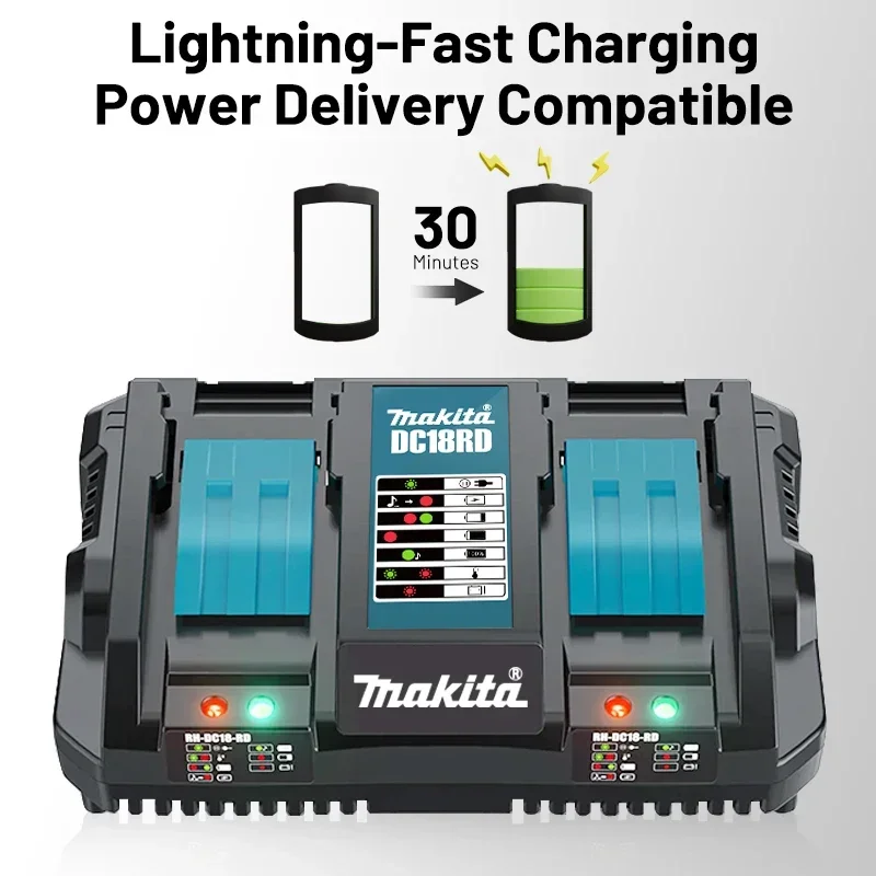 Upgrade 100%original genuine Makita 18V charger with rechargeable battery, Makita charger BL1830 BL1830B BL1840  fast charging