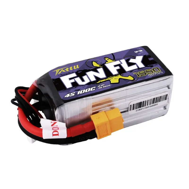 Imagem -05 - Tattu Funfly-lipo Bateria para Helicóptero rc Bateria Recarregável para Quadcopter Fpv Racing Parts 100c 1550mah 4s 14.8v