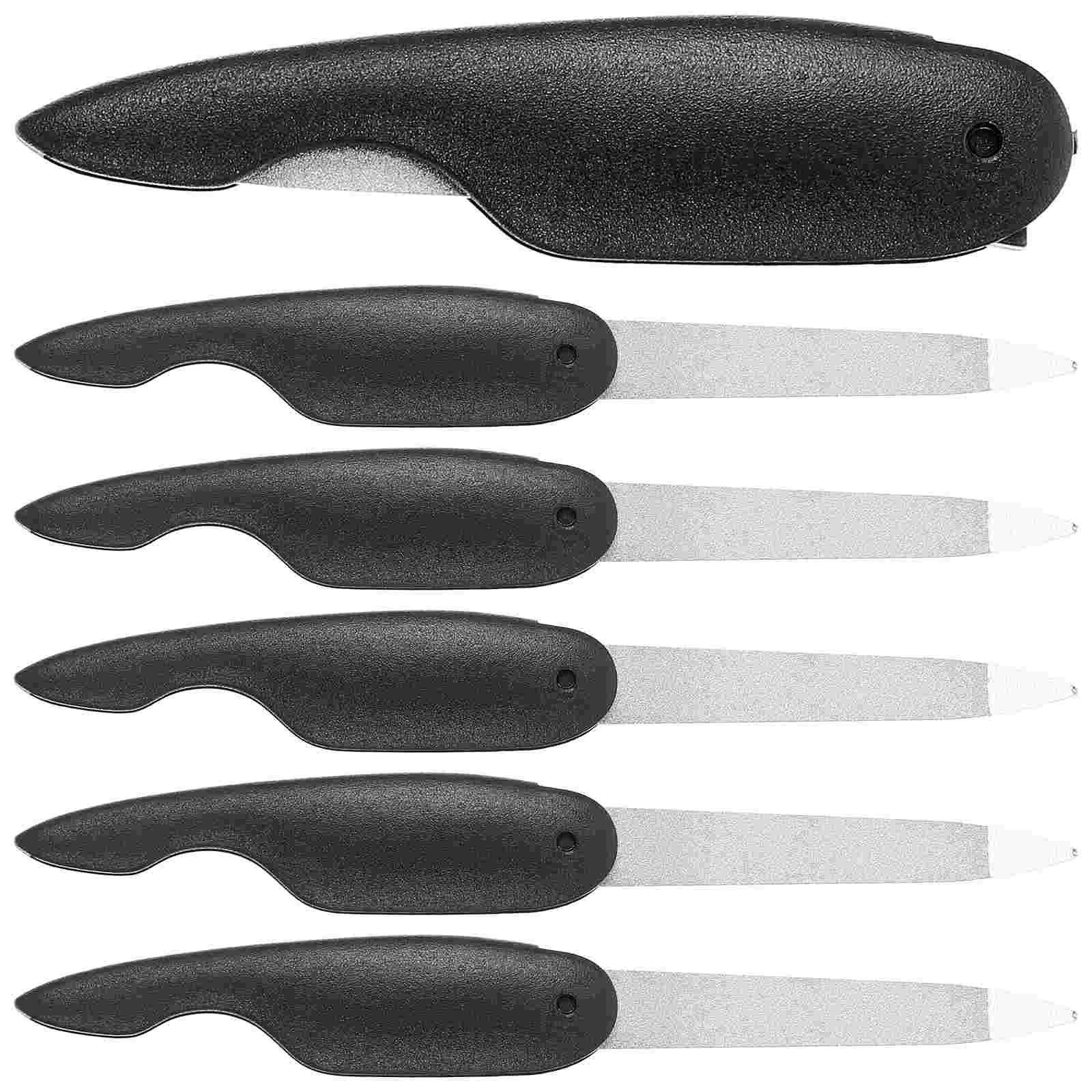 

6 Pcs Folding Nail File Tools Fingernail Files Frosted Trimmer for Thick Toenails Small Stainless Steel Baby