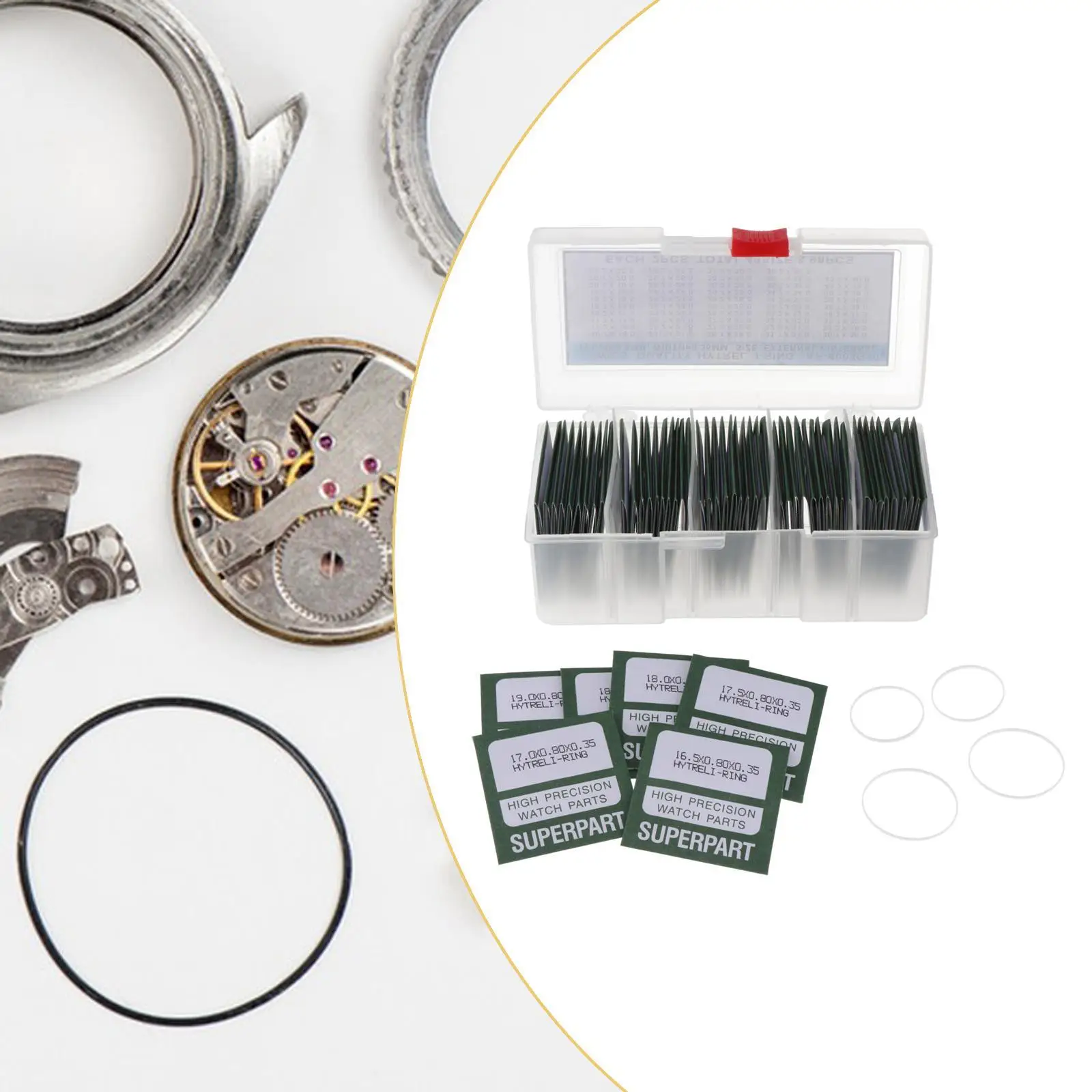 

98 шт., прокладки передней крышки часов, уплотнительные кольца, инструменты для ремонта часов, уплотнительные шайбы, резиновые прокладки для часов, передние шайбы для часов