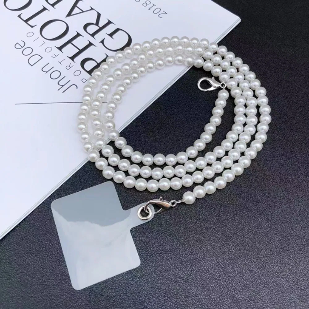 

Anti Loss Pearl Crossbody Mobile Phone Chain 8MM Pearl No Need for Punching Pearl Crossbody Cellphone Lanyard Long-style