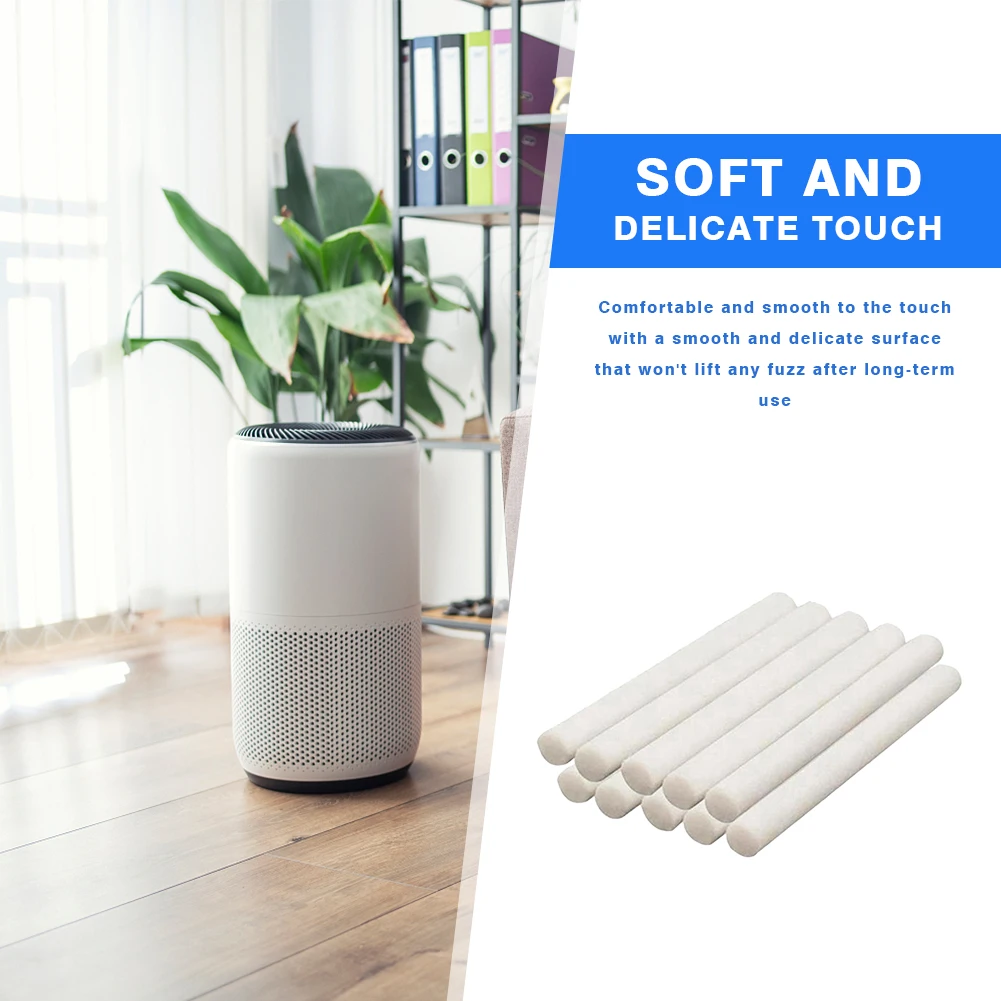 10/20 Pcs 8mm Humidifier Filter Cotton Swab Core USB Air Ultrasonic Humidifier Aroma Diffuser Replacement Cotton Sponge Stick