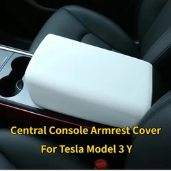 Armrest Box Cover for Tesla Model 3 Y Handrail Box Center Console Protective TPE Snap-in Installation Car Decoration Accessories