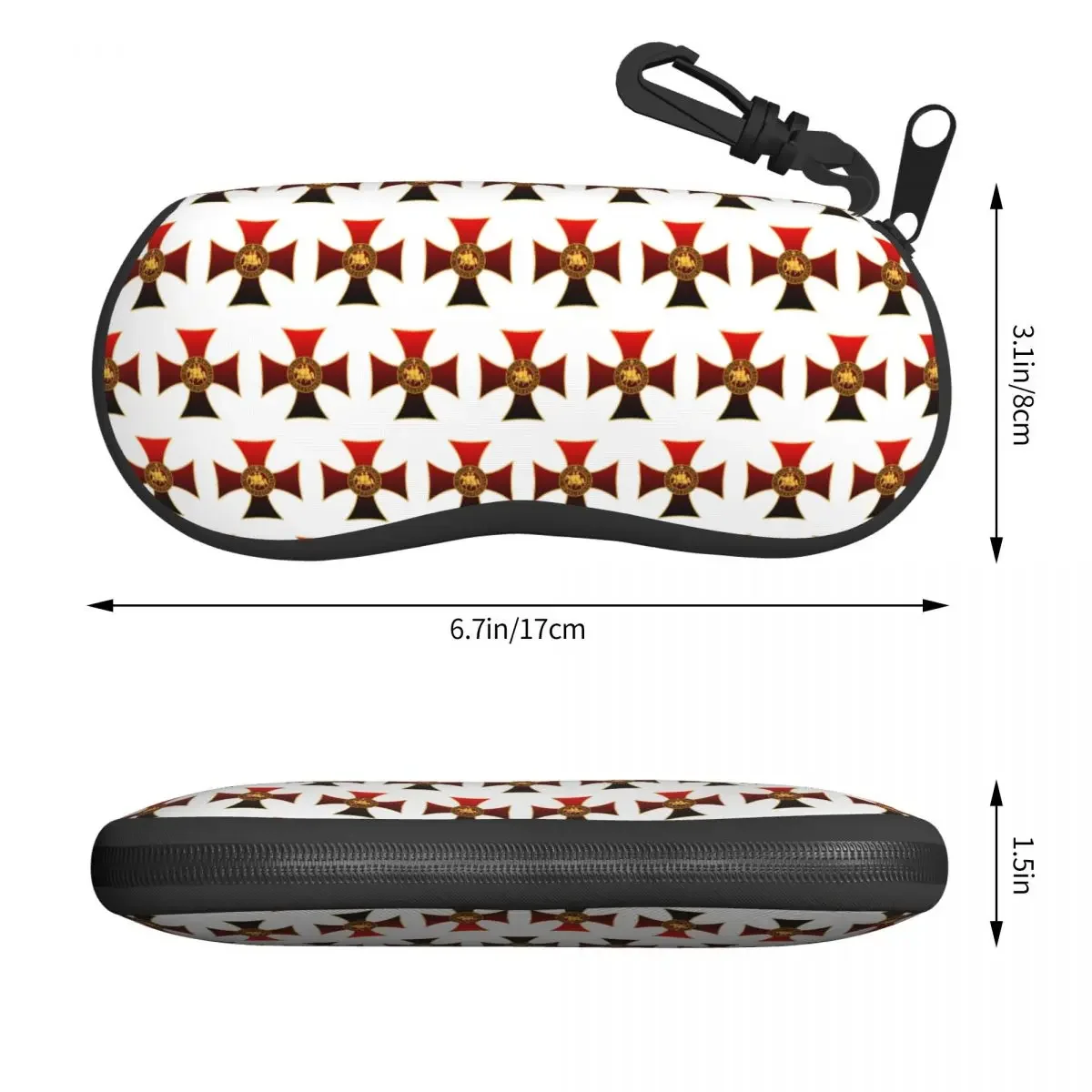 Knights Templar Seal Cross Shell Eyeglasses Case Men Women Cool Medieval Crusader  Glasses Case Sunglasses Box Pouch