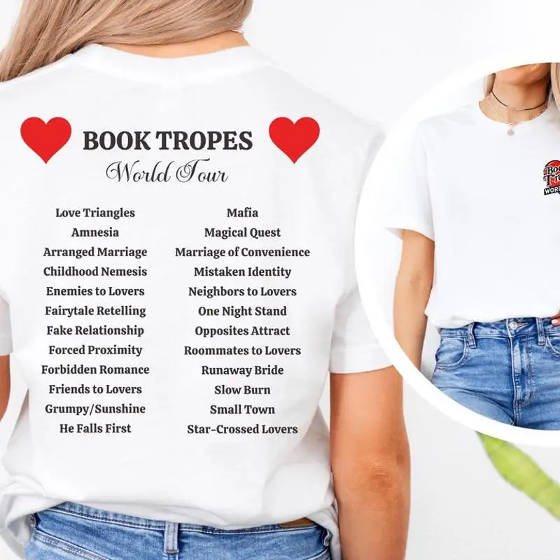 Book Tropes Funny Reader BookTok T-Shirt
