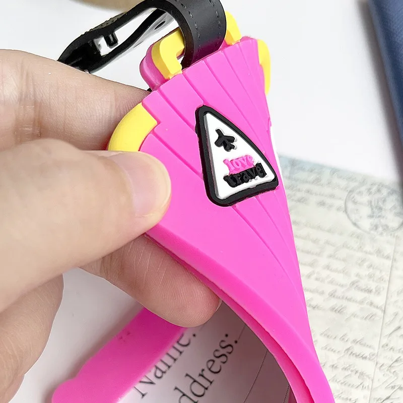Carte d\'identité de voyage en silicone, valise, étiquettes à bagages, accessoires de voyage, découverte rapide, informations sur les bagages, 1 pièce