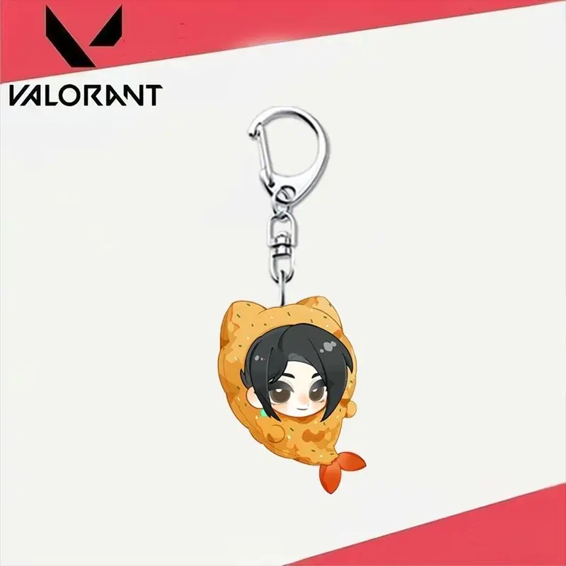 VALORANT Acrylic Keychain Jett Sage Lovely Eye-catching Cute Face Expression Pendant School Student Collectible Gift Ornament