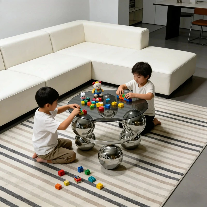 

Modern small apartment with the same light luxury creative stainless steel simple household corner