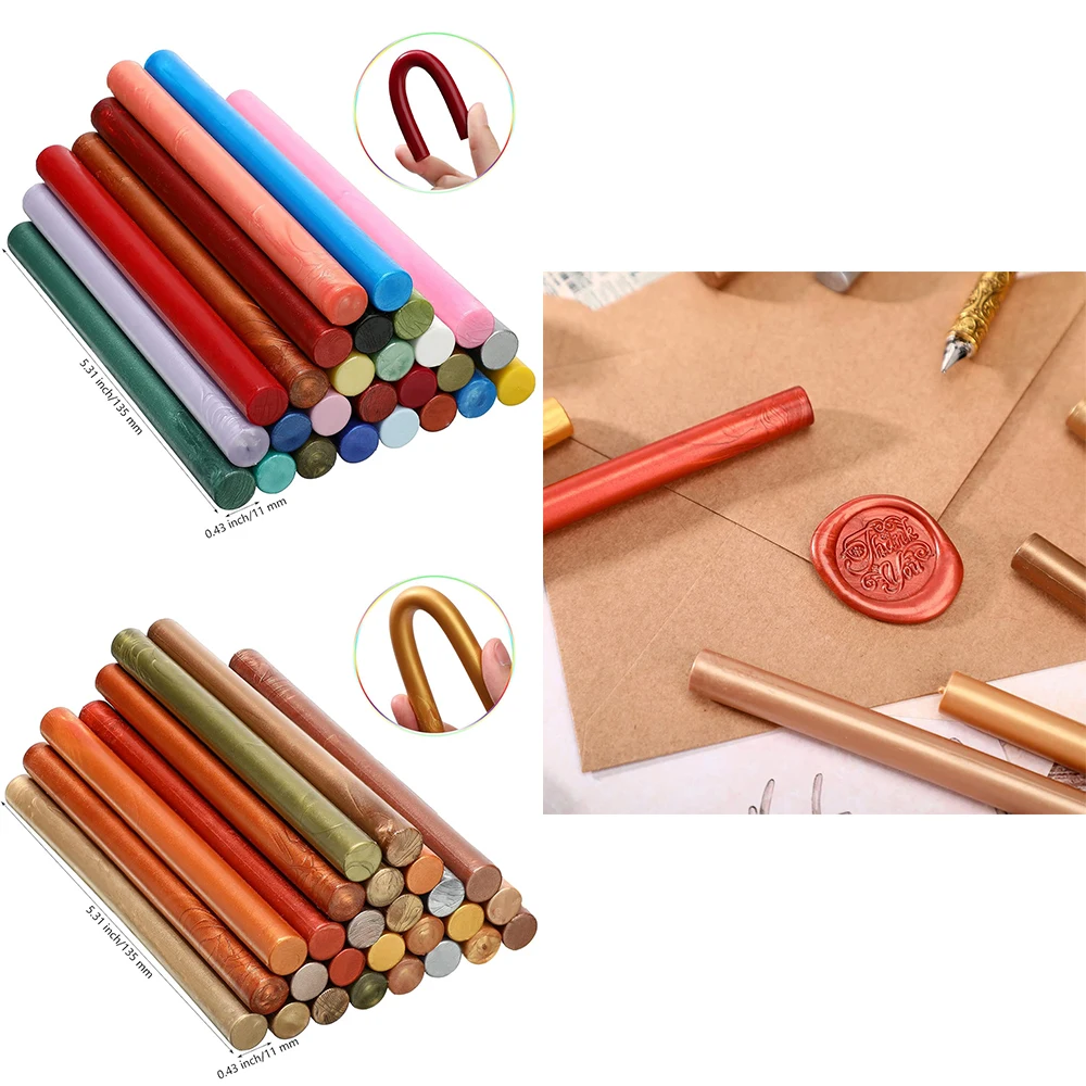 

26pcs/set Mixed Color Glue Gun Sealing Wax Sticks for DIY Sealing Wax Stamper Wedding Envelope Invitation Decor Gifts Card