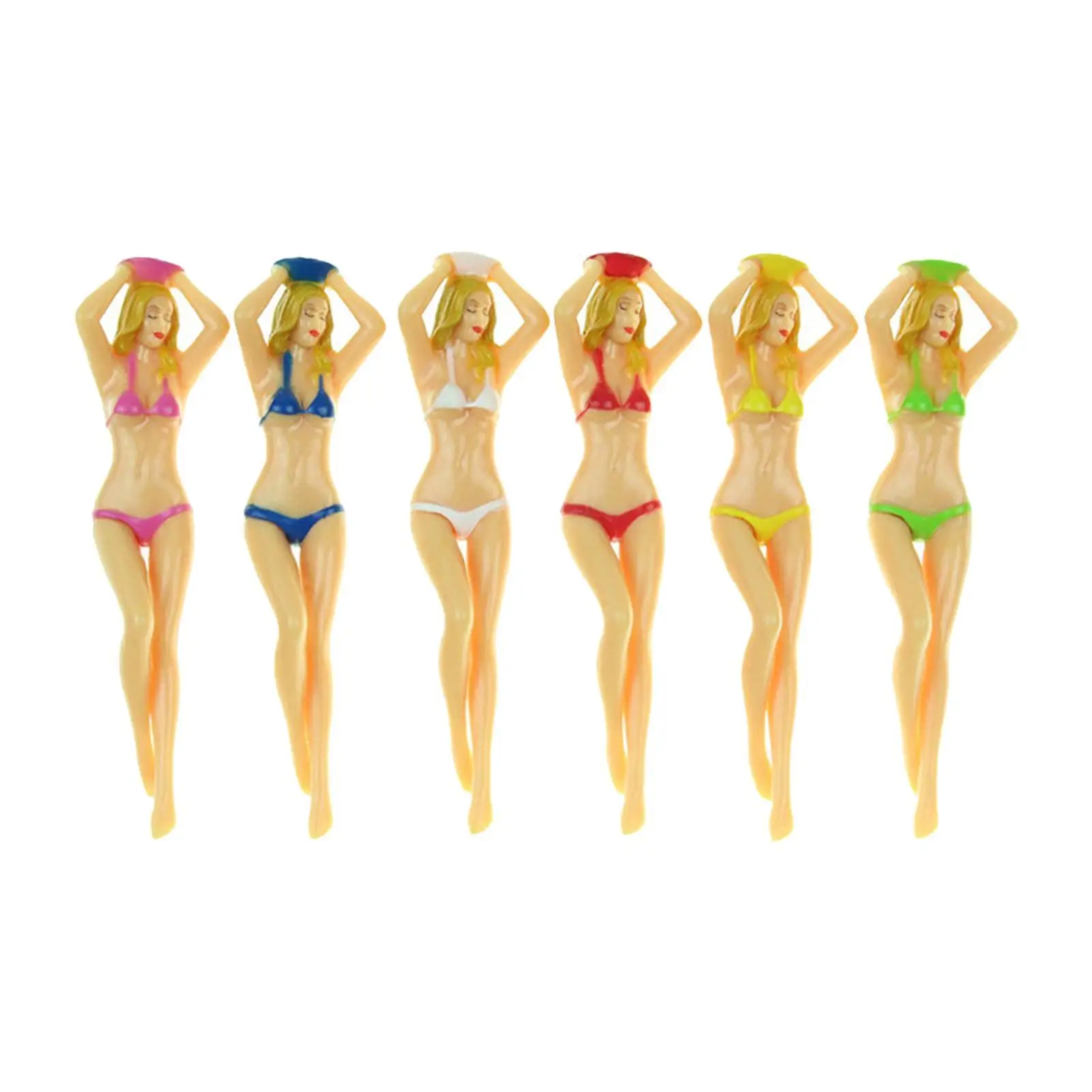 6pcs Golfers Club Plastic Golf Tees Bikini Golf Tees for Women Beginner Gift