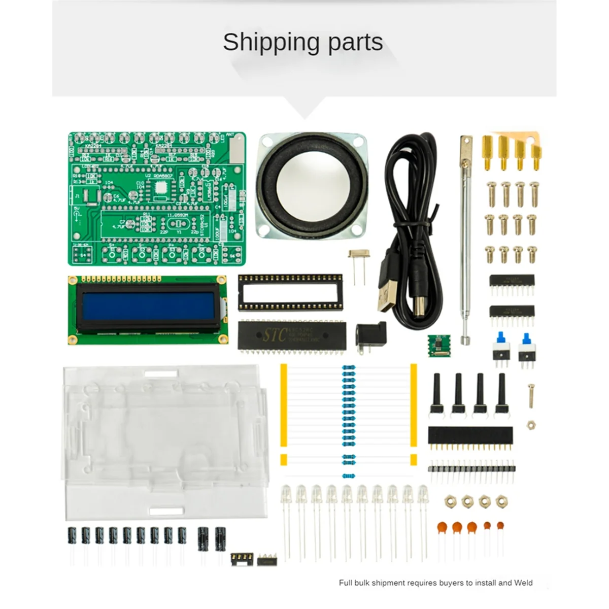 ABBH-RDA5807 87MHZ-108MHZ FM-radio DIY-kit FM elektronische DIY-circuitonderdelen LED digitaal display met indicator Solderen