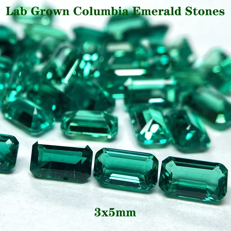 

Top Lab Grown Emerald Rectangle Shape Hydrothermal Columbia Emerald Gemstones Selectable AGL Certificate For Diy Jewelry Making