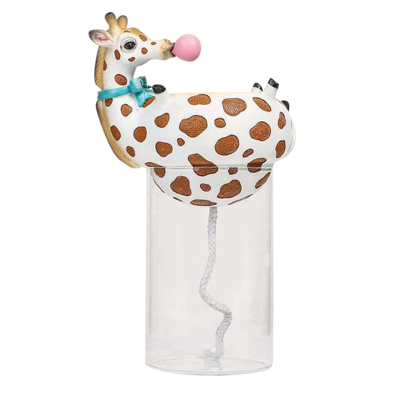 Decorative Vase Cactus And Succulent Plants Pot Glass Water Planter Resin Giraffe/Zebra Blowing Bubble Flower Tank