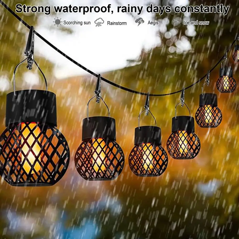 

Solar Flame Hanging Ball Lamp Solar Lantern for Garden Decoration with Waterproof Hanging Flame Light Automatic