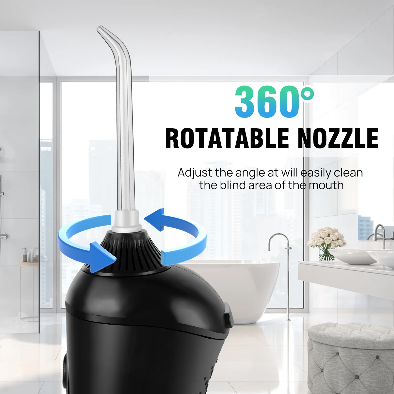 الأسنان عن طريق الفم الري جهاز تنظيف الأسنان بالماء موضوع الأسنان اختيار الفم غسالة 6 فوهات 3 طرق 320 مللي خزان IPX6 مقاوم للماء