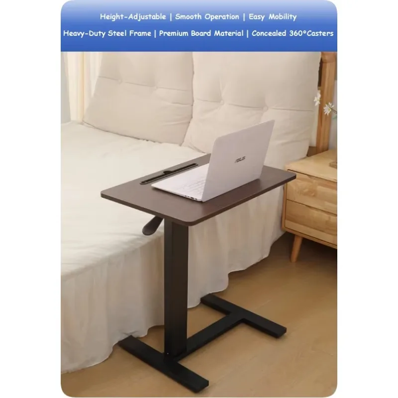 طاولة جانبية حديثة قابلة للتعديل في الارتفاع بجانب السرير، عجلات قابلة للقفل، تصميم بسيط لمطعم المكتب المنزلي #3