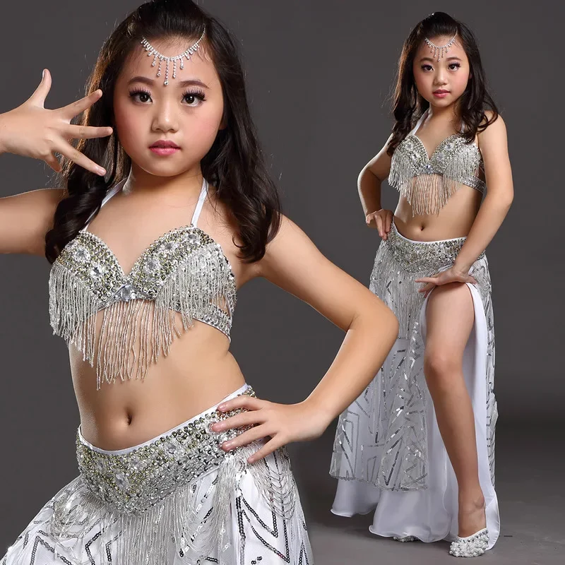 ملابس أداء الرقص للأطفال نمط جديد بدلة الرقص الشرقي لعروض موسم الربيع على ملابس الرقص الشرقي على المسرح