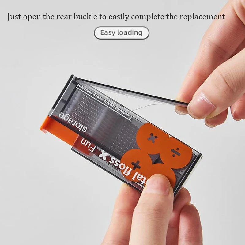 موزع خيط تنظيف الأسنان يحتوي على 10 قطعة صندوق تخزين خيط تنظيف الأسنان قابل لإعادة الملء التلقائي للعناية بصحة الفم الخيط