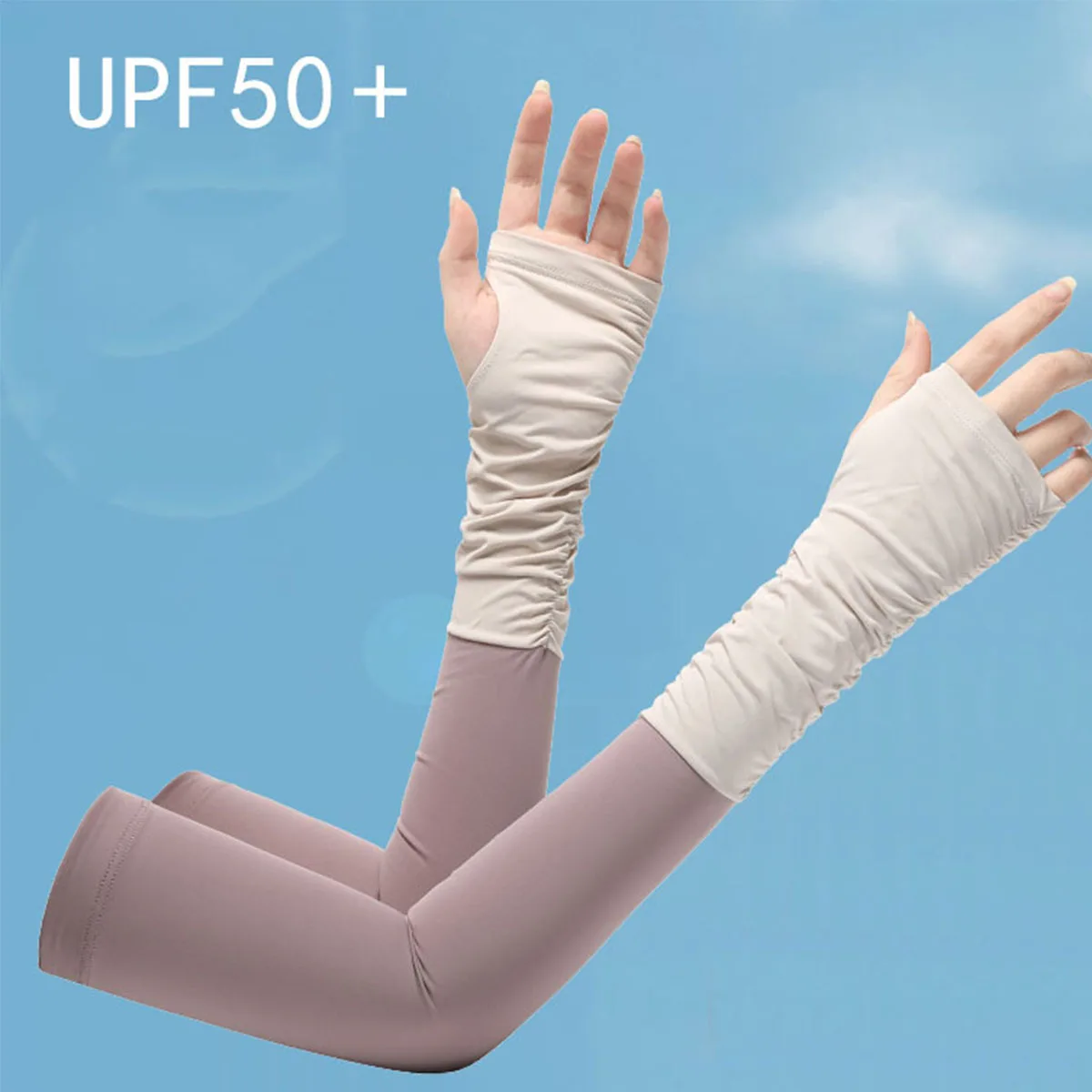 Arm Sleeve Woman Summer Thin And Elongated Ice Silk Gloves For Cycling And Driving Sleeves For UV Protection Anti-sunburn Sleeve