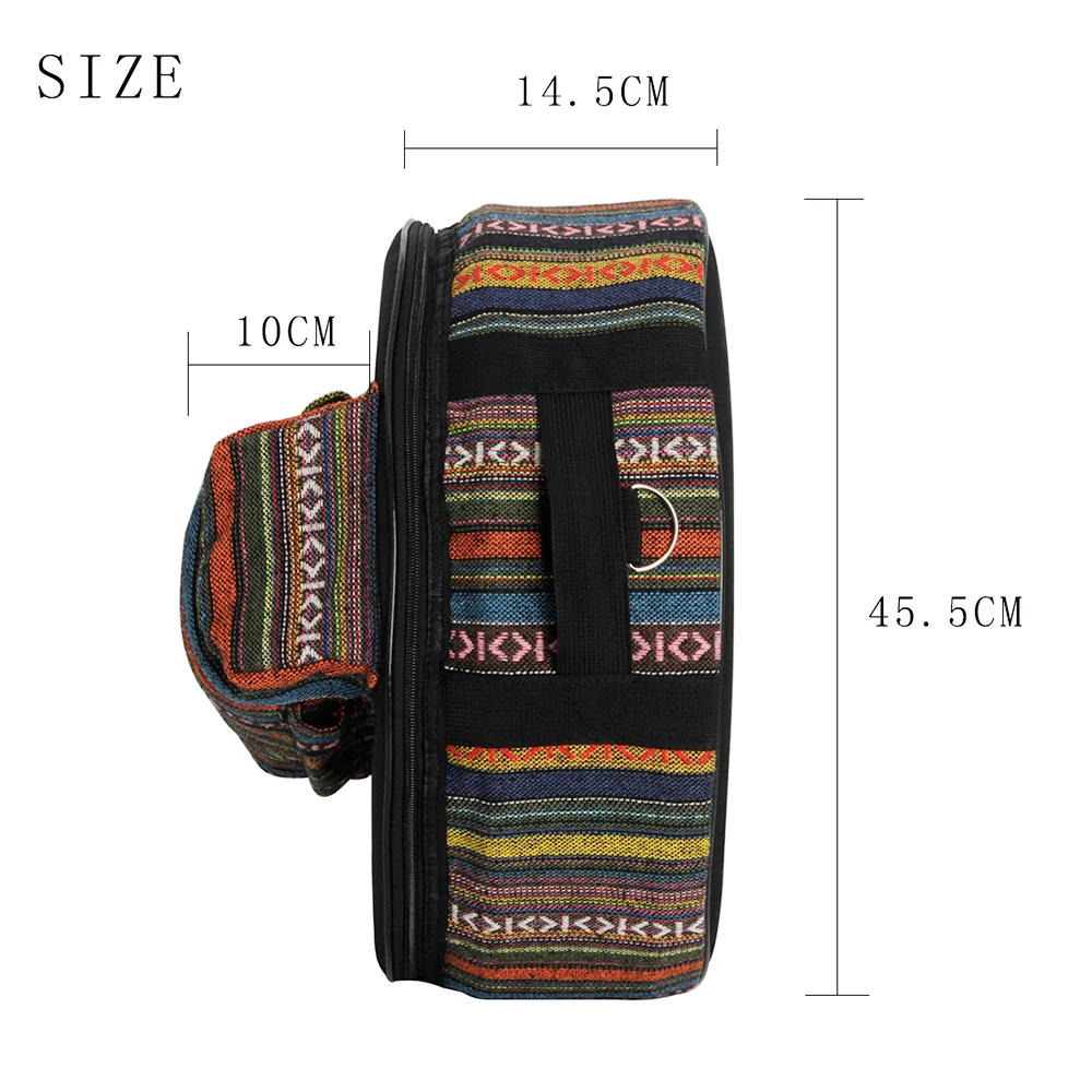 14 Inch 14.5cm / 17cm Height Snare Drum Bag 15mm Add Cotton Drum Sticks Stand Percussion Instrument Waterproof Oxford Backpack