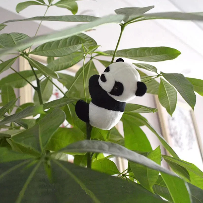 Minifiguras de Panda con Clip para decoración del hogar, 1 piezas, muñeco de Panda de dibujos animados, Micro paisaje, adorno de flores en maceta, regalos creativos para cualquier lugar