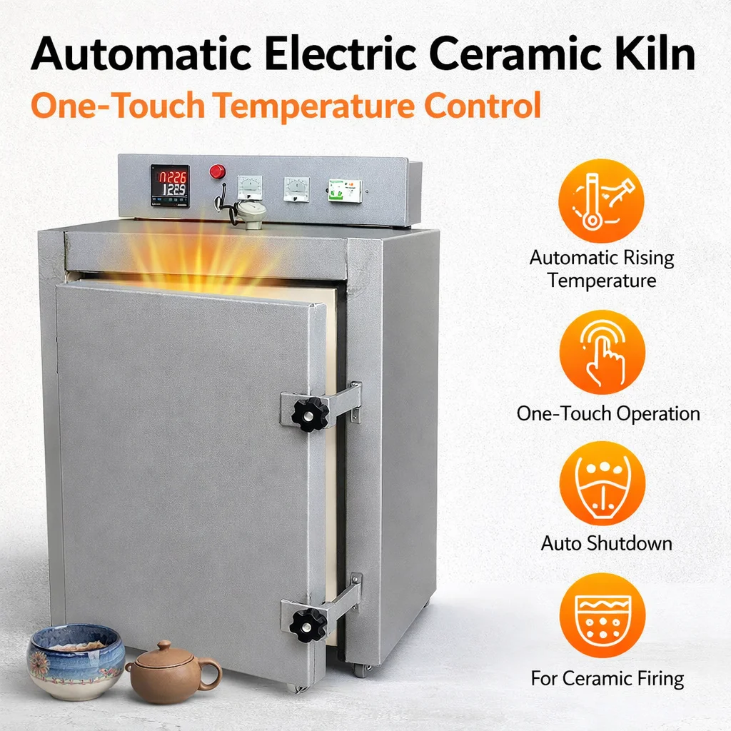 

1245 ℃ Электрическая печь для обжига керамики и DIY-проектов, 2500 Вт, электрическая муфельная печь для выжигания, для ювелирных изделий и металлообработки