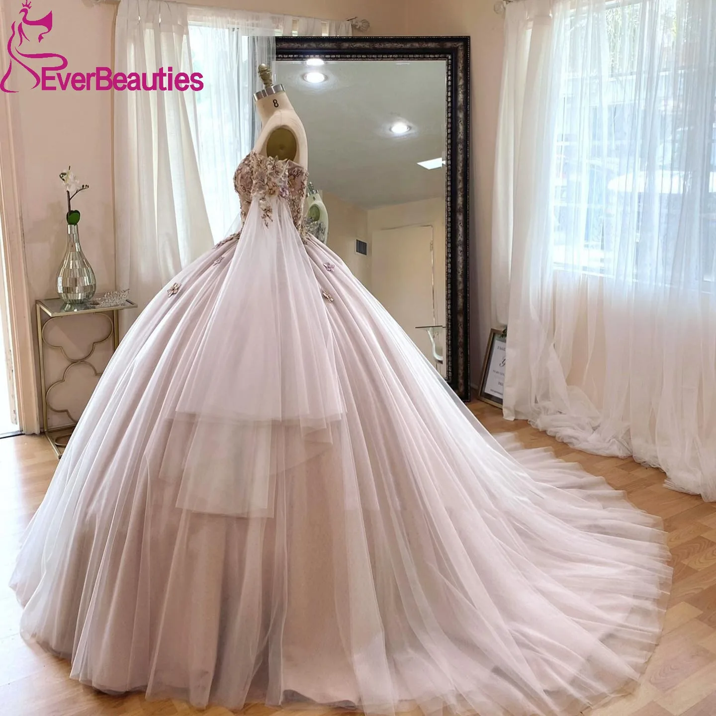 Quinceanera فستان مكشوف الأكتاف من التل ، فساتين Quinceanera للصغار ، حلوة 16 ، أكمام طويلة ، 15