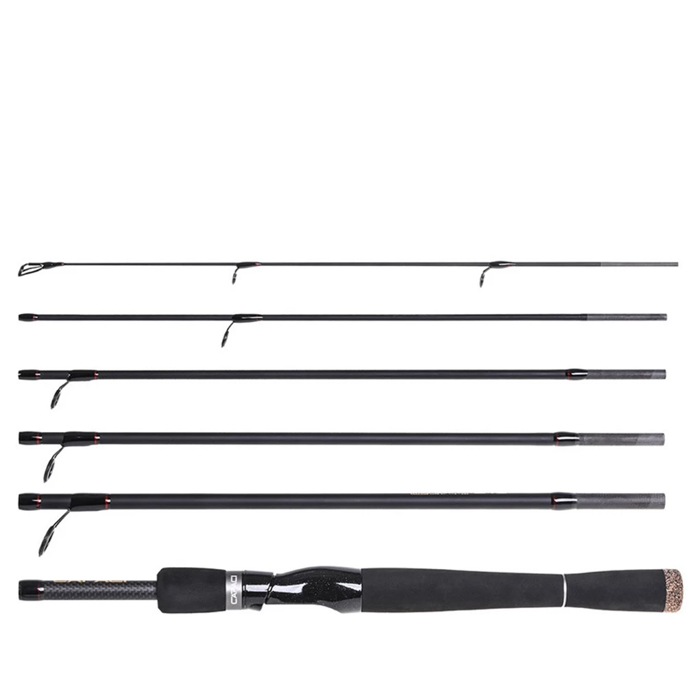 

Fishing Rod 6 Section Compact Lure Pole Casting Rods Outdoor Medium Heavy Baitcasting Swimbait Carbon Lightweight Portable