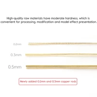 5pcs/Bag 8 Size Available Copper Rod Length 200mm Alloy Metal Round Solid Bar Model Engineering Brass Round Bar For Model Maker 2