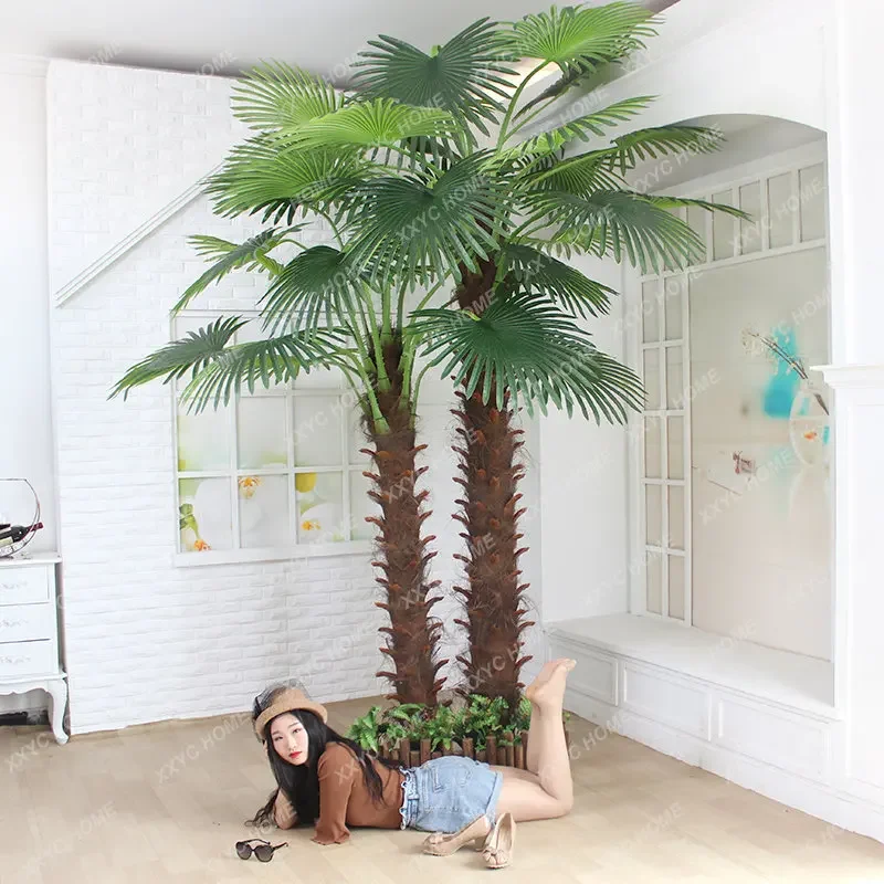 

Fake Trees Imitation Coconut Tree Decoration Indoor Tropical Green Plants Floor Bonsai View Living Room Large Plant Trees