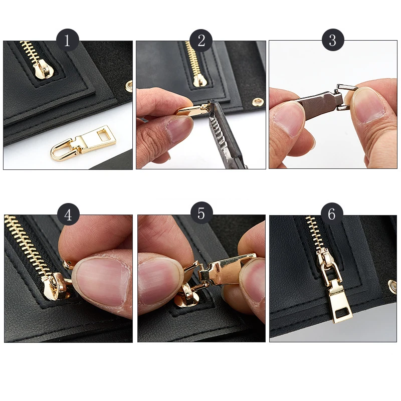 2/5pcs 8# 5# 3# Detachable Metal Zipper Pullers for Zipper Sliders Head Zippers Repair Backpack Coat Tab DIY Sewing Accessories