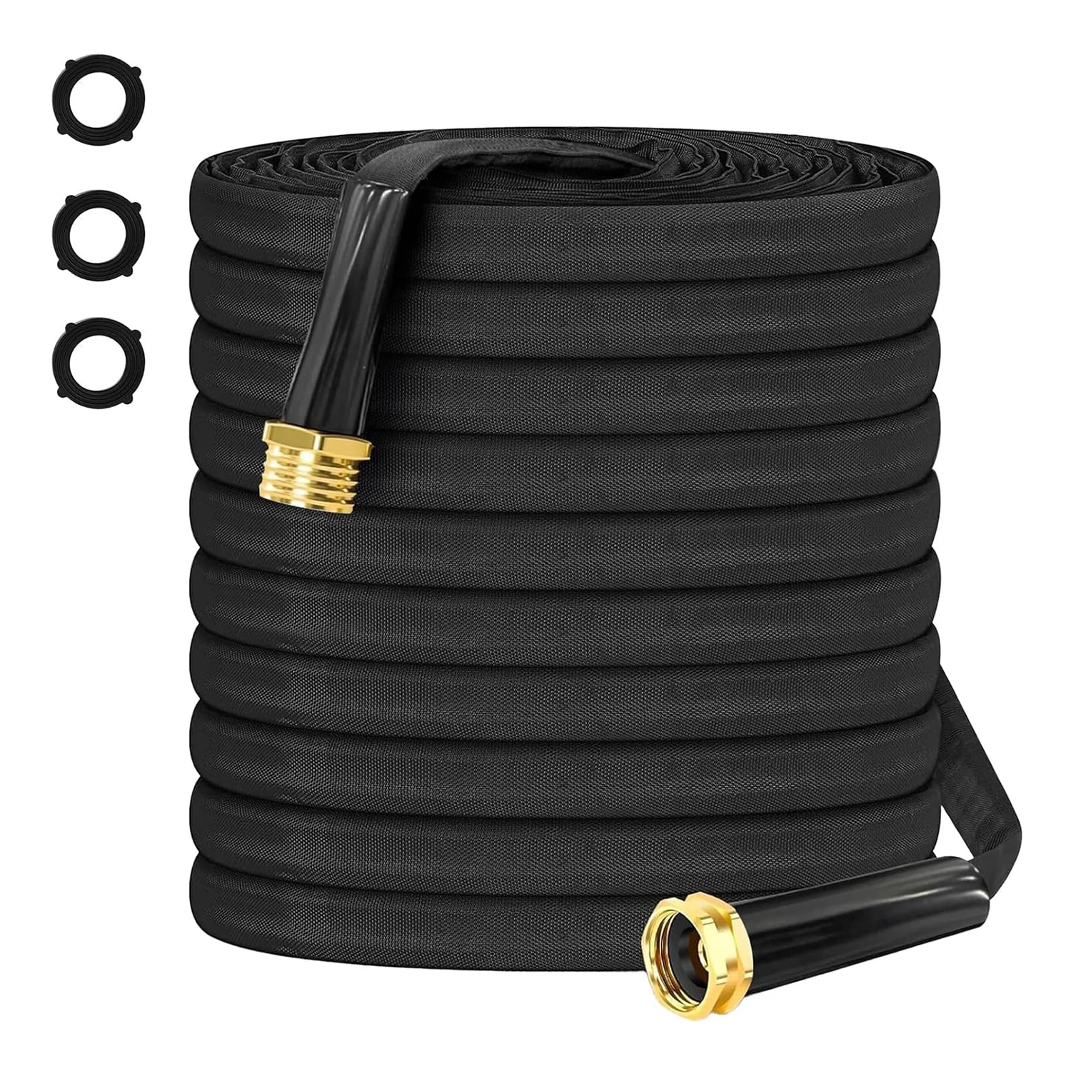 Garden Hose 25/50/75/100FT, Non-Expandable Fabric Covered Water Hose With 3/4