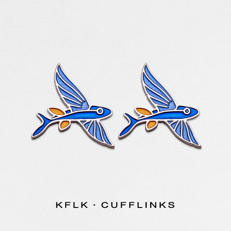 KFLK Flying Fish Design Shirt Wedding Cufflinks For Mens Women Gift Brand Cuff links Volador Buttons  High Quality New Arrival