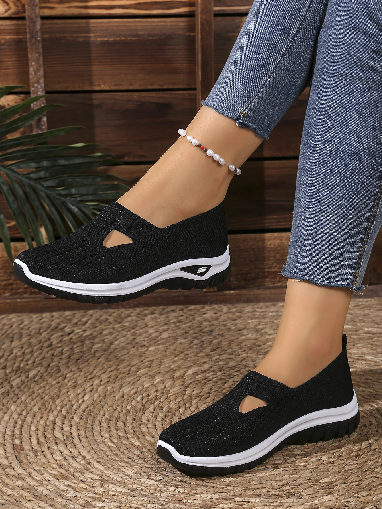 Atmungsaktive Mesh-Flachmules für Damen, leichte Slip-On-Wanderschuhe, bequem, vielseitig, für den täglichen Gebrauch, für Reisen im Freien, lässige Mutter-Schuhe – Detail 23