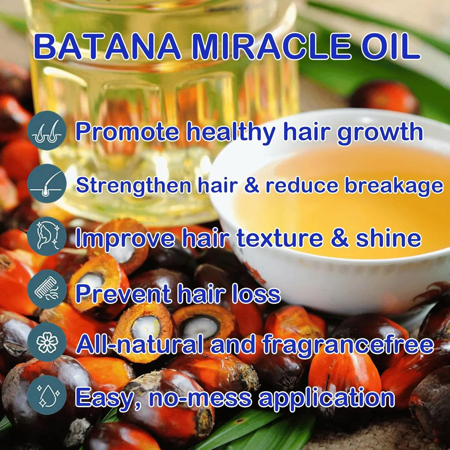 زيت باتانا زيت أساسي متطور لنمو الشعر العناية بالبشرة يحفز نمو الشعر يرطب فروة الرأس Aceite Para El Cabello
