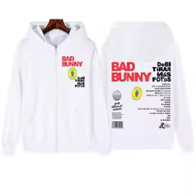 Bad Bunny Debi Tirar Mas Fotos Double Sided Zip Hoodie