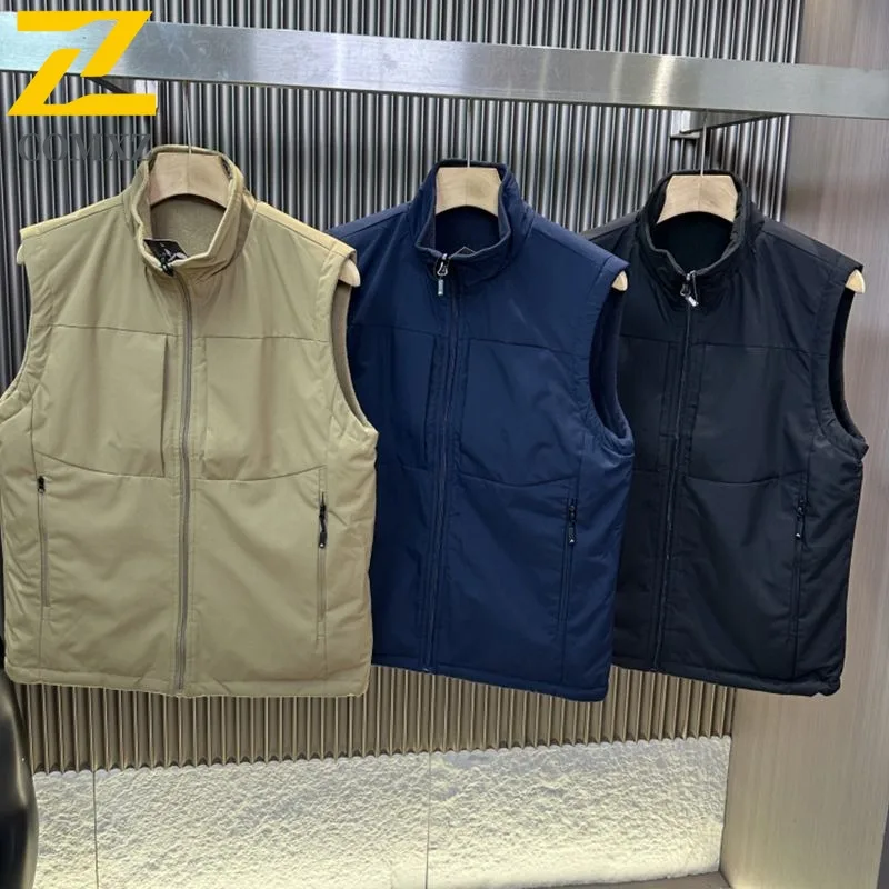

COMXZ High Fashion Autumn Mens Vests Classics Stand Collar Fly Fishing Windproof Vest Casual Solid Color Lightweight ​Jacket